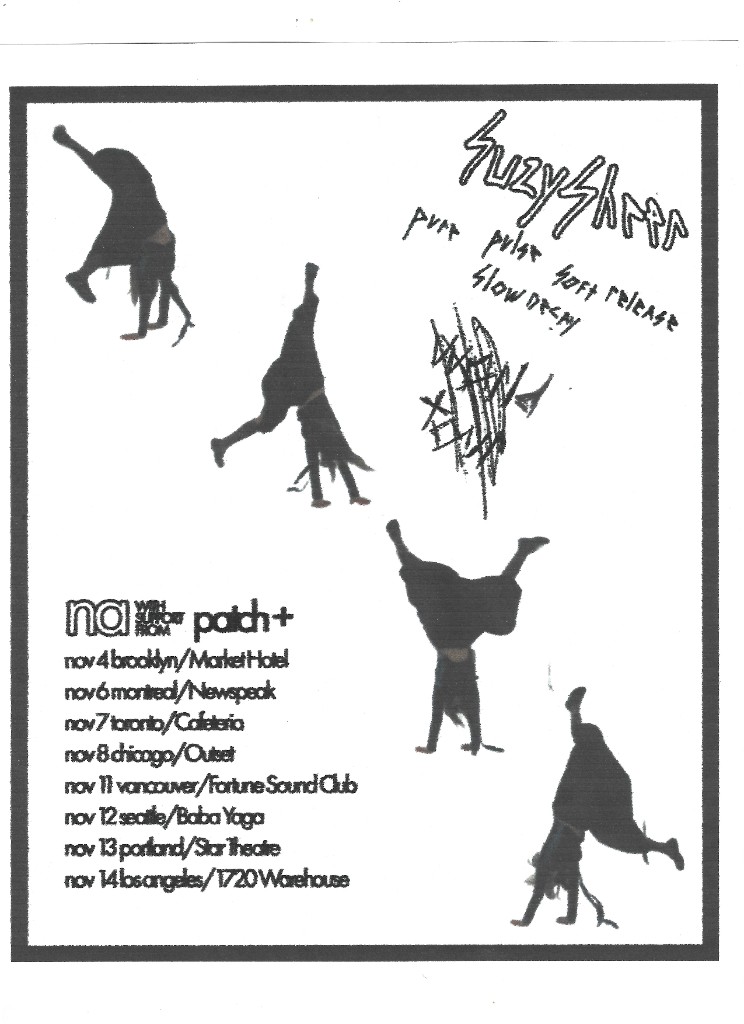 Suzy Sheer NA Tour poster — with support from Patch+